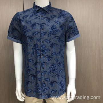 Men's 100% cotton print short sleeve shirt